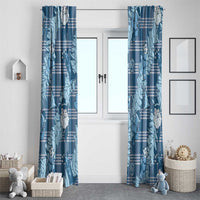 Blue Palaka Hawaii Cowboy Christmas Window Curtain Paniolo Mix Maile Lei LT7 - Polynesian Pride