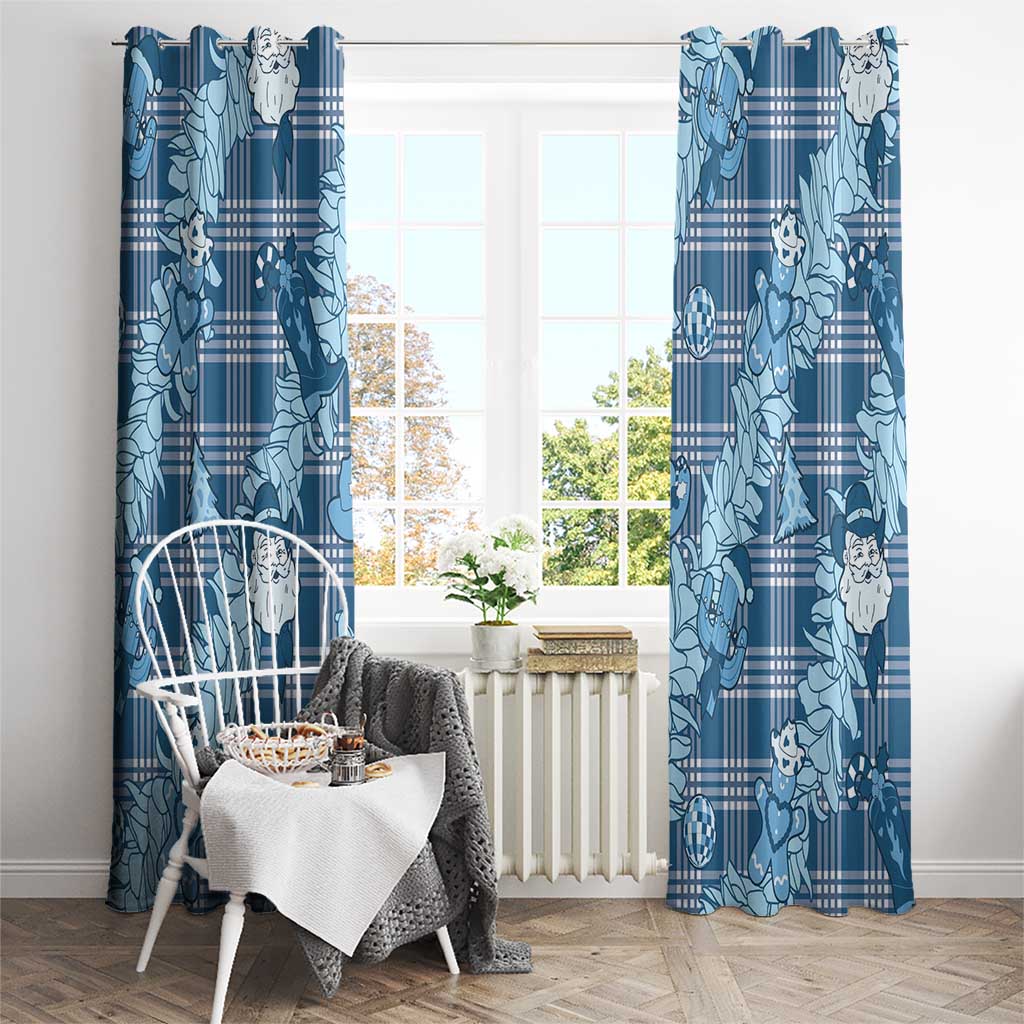 Blue Palaka Hawaii Cowboy Christmas Window Curtain Paniolo Mix Maile Lei LT7 - Polynesian Pride