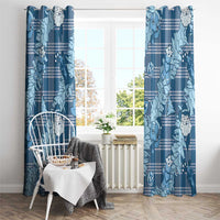 Blue Palaka Hawaii Cowboy Christmas Window Curtain Paniolo Mix Maile Lei LT7 - Polynesian Pride