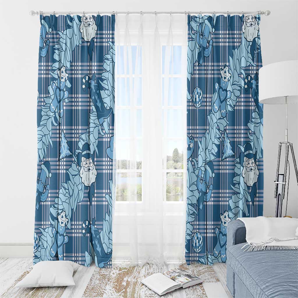 Blue Palaka Hawaii Cowboy Christmas Window Curtain Paniolo Mix Maile Lei LT7 - Polynesian Pride