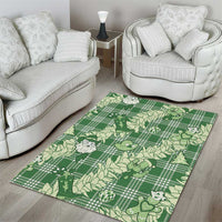 Green Palaka Hawaii Cowboy Christmas Area Rug Paniolo Mix Maile Lei LT7 - Polynesian Pride