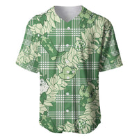 Green Palaka Hawaii Cowboy Christmas Baseball Jersey Paniolo Mix Maile Lei LT7 Green - Polynesian Pride