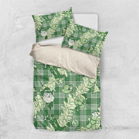 Green Palaka Hawaii Cowboy Christmas Bedding Set Paniolo Mix Maile Lei LT7 US Twin 172cm x 218cm Green - Polynesian Pride