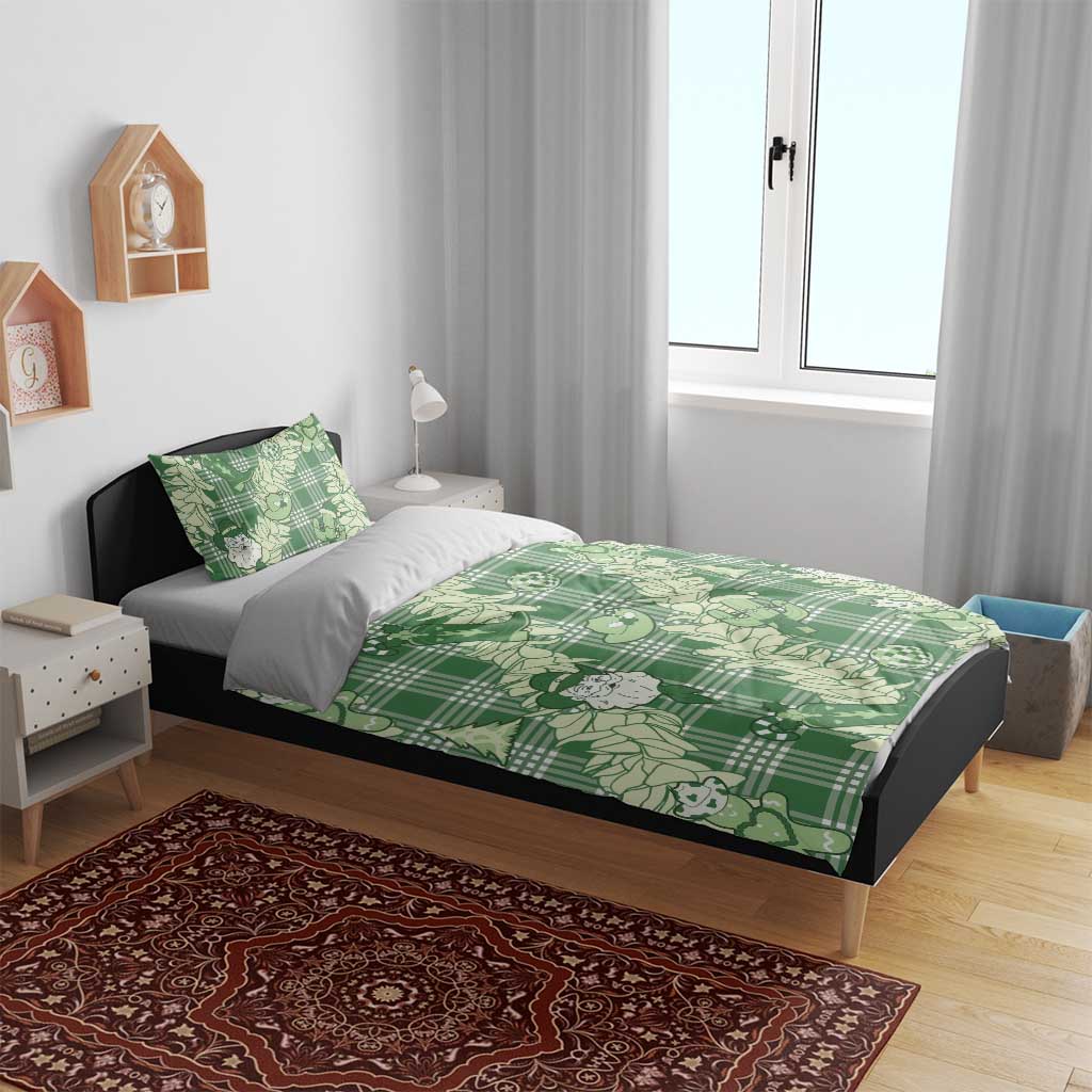 Green Palaka Hawaii Cowboy Christmas Bedding Set Paniolo Mix Maile Lei LT7 - Polynesian Pride