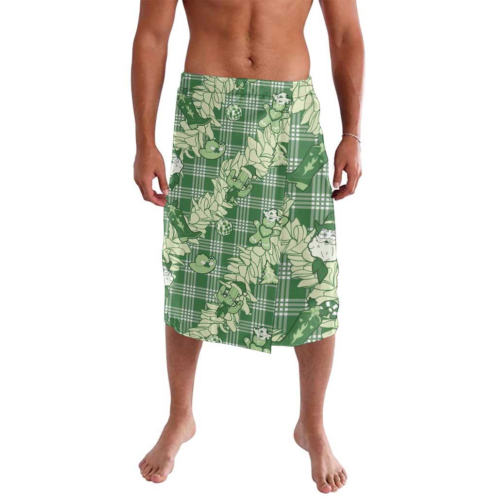 Green Palaka Hawaii Cowboy Christmas Lavalava Paniolo Mix Maile Lei LT7 Green - Polynesian Pride