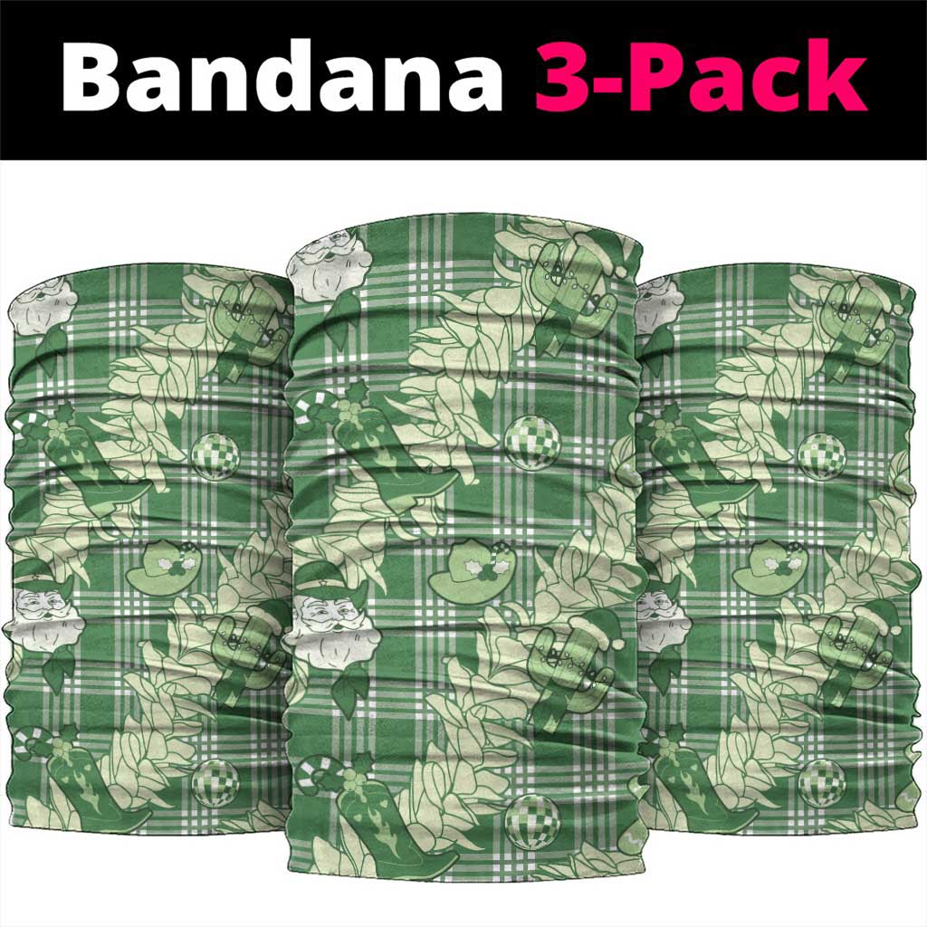 Green Palaka Hawaii Cowboy Christmas Neck Gaiter Paniolo Mix Maile Lei LT7 package One Size: 25*50cm Green - Polynesian Pride