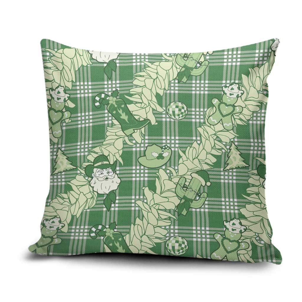 Green Palaka Hawaii Cowboy Christmas Pillow Cover Paniolo Mix Maile Lei LT7 Green - Polynesian Pride