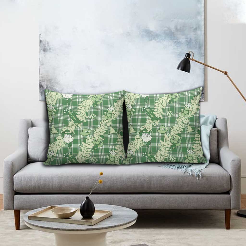 Green Palaka Hawaii Cowboy Christmas Pillow Cover Paniolo Mix Maile Lei LT7 - Polynesian Pride