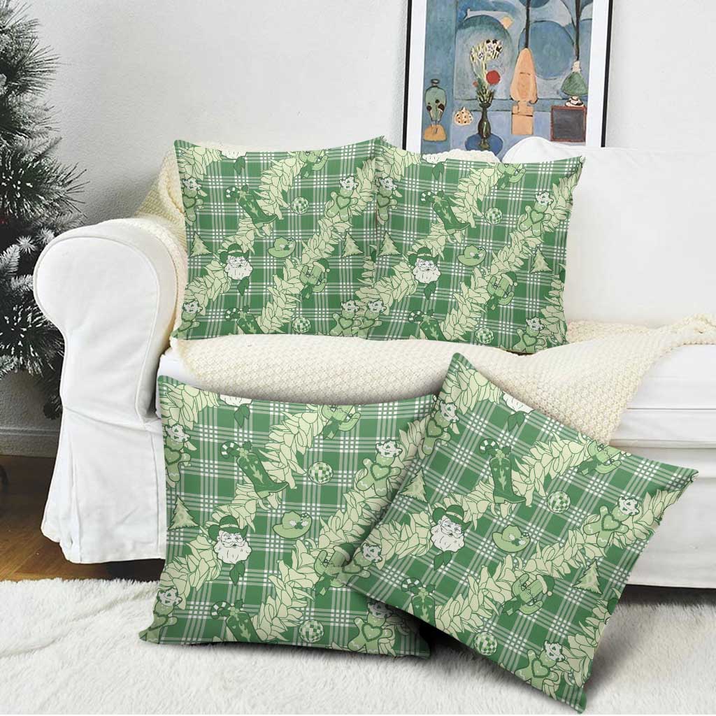 Green Palaka Hawaii Cowboy Christmas Pillow Cover Paniolo Mix Maile Lei LT7 - Polynesian Pride