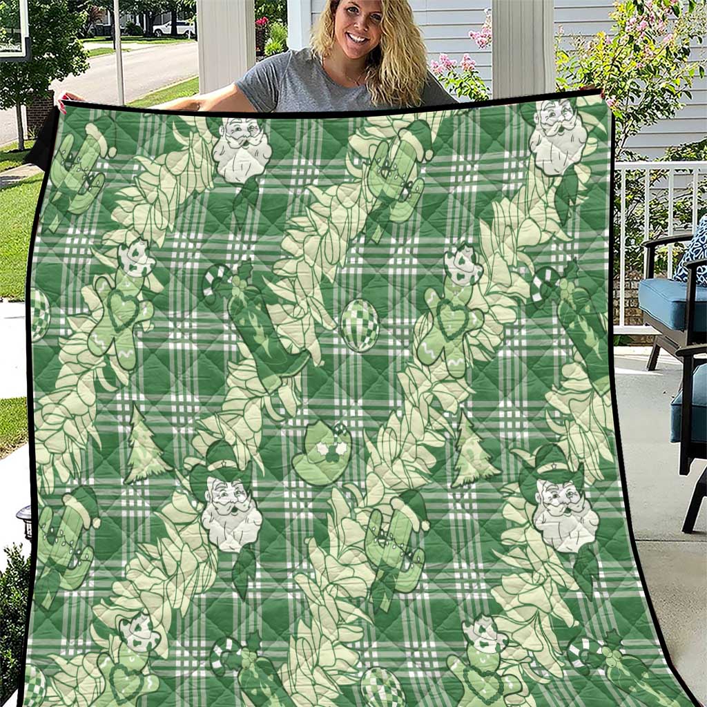 Green Palaka Hawaii Cowboy Christmas Quilt Paniolo Mix Maile Lei LT7 Green - Polynesian Pride