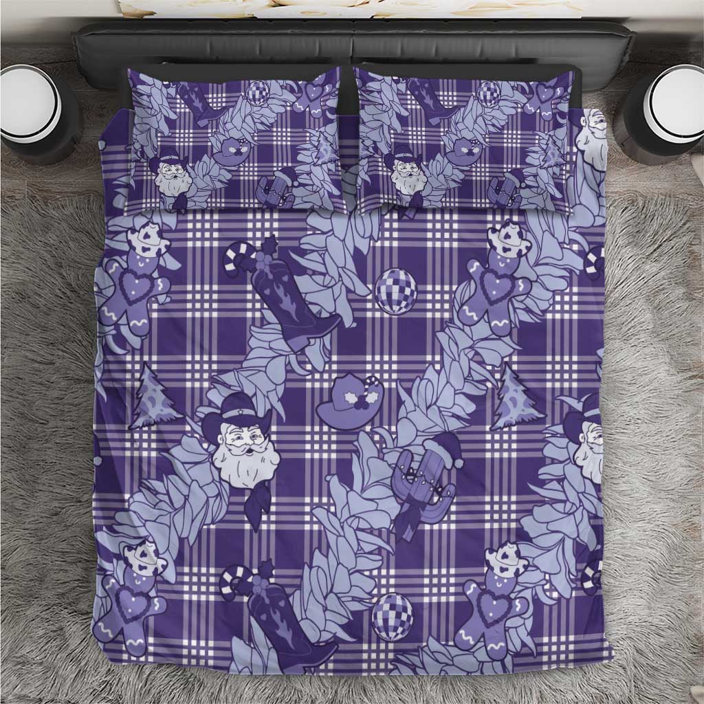 Purple Palaka Hawaii Cowboy Christmas Bedding Set Paniolo Mix Maile Lei LT7 Purple - Polynesian Pride