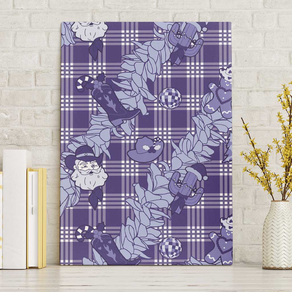 Purple Palaka Hawaii Cowboy Christmas Canvas Wall Art Paniolo Mix Maile Lei LT7 Without Frame Purple - Polynesian Pride