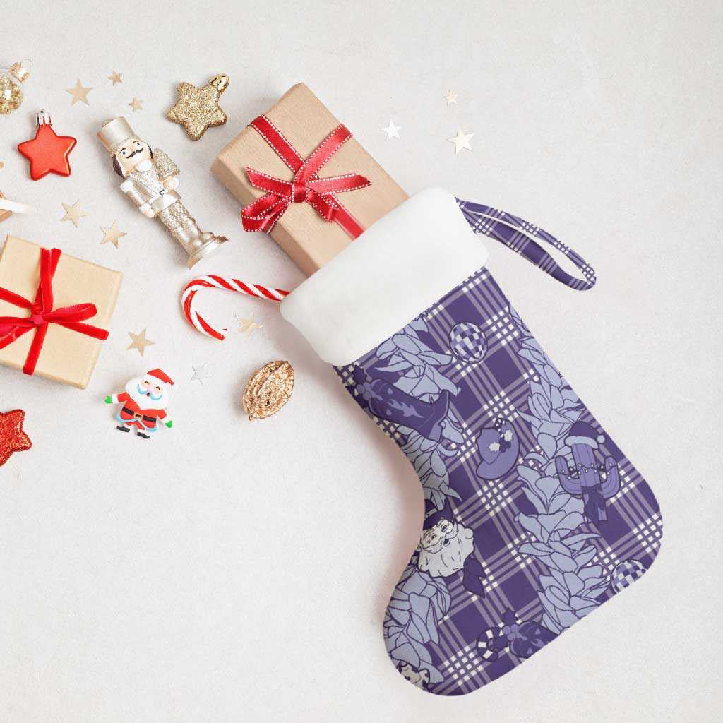 Purple Palaka Hawaii Cowboy Christmas Stocking Paniolo Mix Maile Lei LT7 - Polynesian Pride