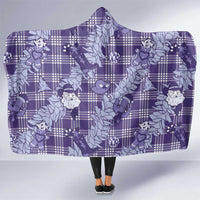Purple Palaka Hawaii Cowboy Christmas Hooded Blanket Paniolo Mix Maile Lei LT7 One Size Purple - Polynesian Pride
