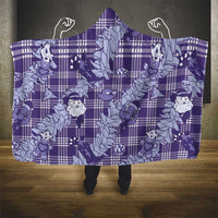 Purple Palaka Hawaii Cowboy Christmas Hooded Blanket Paniolo Mix Maile Lei LT7 - Polynesian Pride