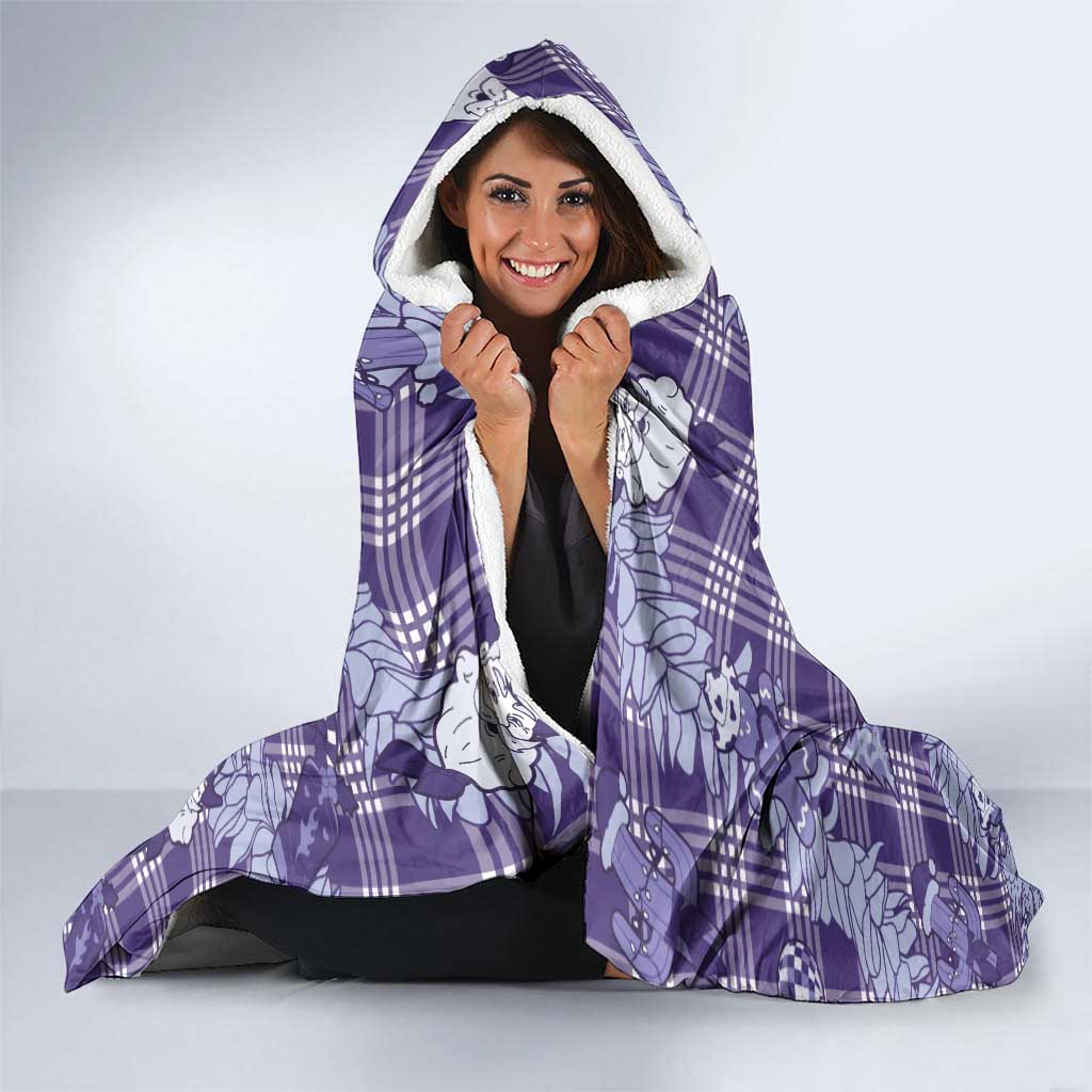 Purple Palaka Hawaii Cowboy Christmas Hooded Blanket Paniolo Mix Maile Lei LT7 - Polynesian Pride