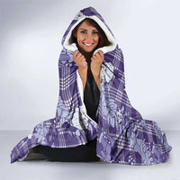 Purple Palaka Hawaii Cowboy Christmas Hooded Blanket Paniolo Mix Maile Lei LT7 - Polynesian Pride