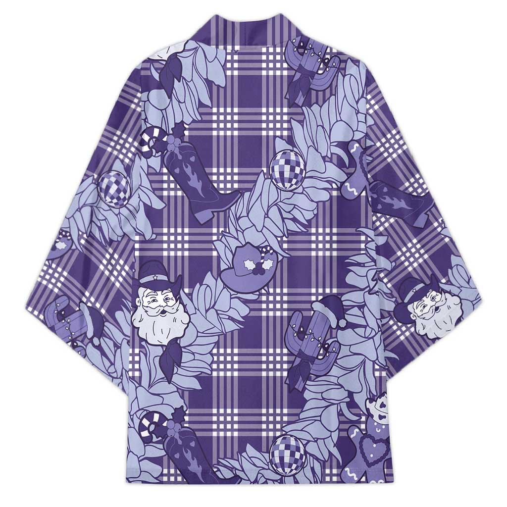 Purple Palaka Hawaii Cowboy Christmas Kimono Paniolo Mix Maile Lei LT7 - Polynesian Pride
