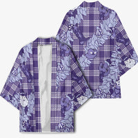 Purple Palaka Hawaii Cowboy Christmas Kimono Paniolo Mix Maile Lei LT7 - Polynesian Pride