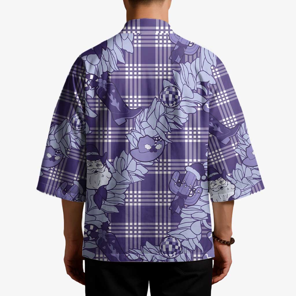 Purple Palaka Hawaii Cowboy Christmas Kimono Paniolo Mix Maile Lei LT7 - Polynesian Pride