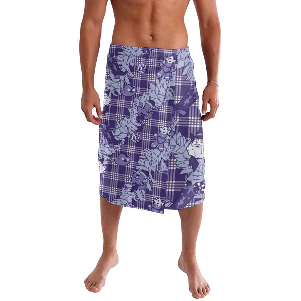 Purple Palaka Hawaii Cowboy Christmas Lavalava Paniolo Mix Maile Lei LT7 Purple - Polynesian Pride