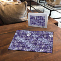 Purple Palaka Hawaii Cowboy Christmas Puzzle Paniolo Mix Maile Lei LT7 - Polynesian Pride