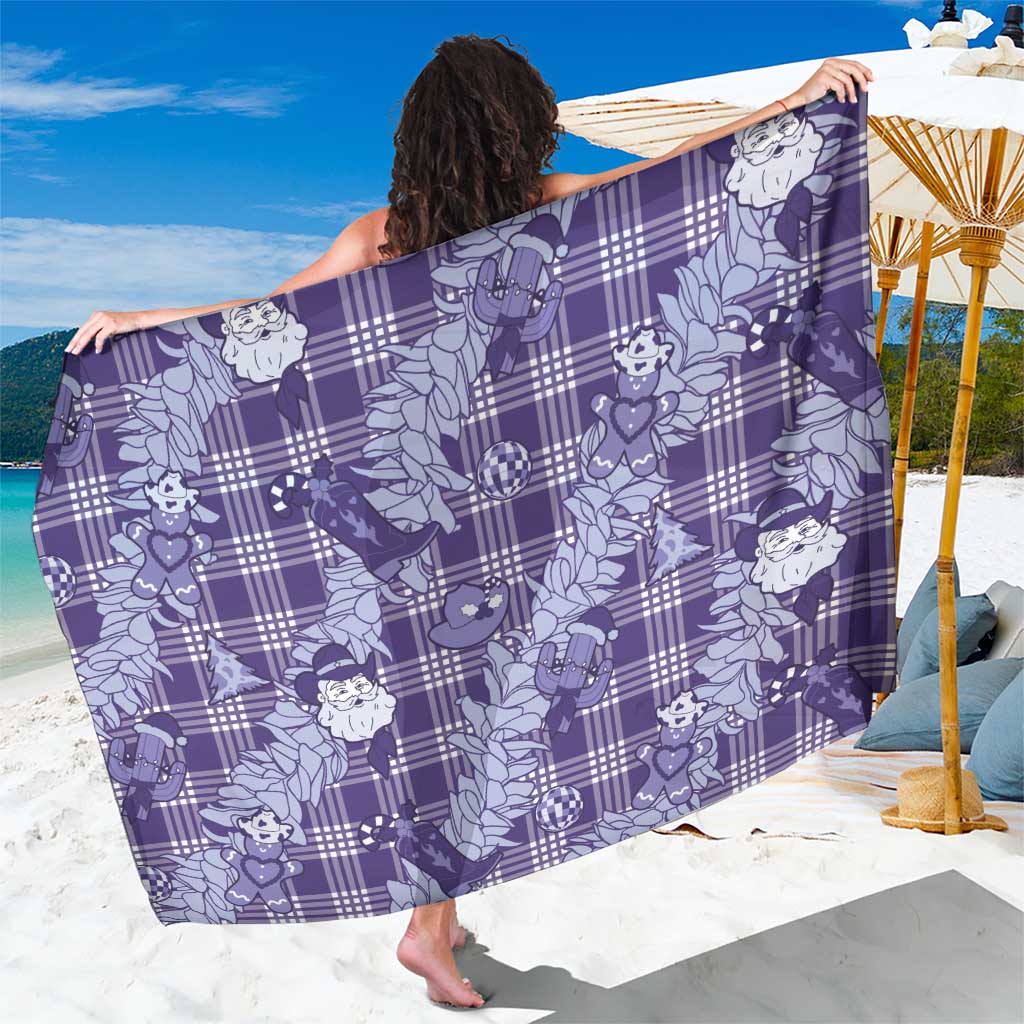 Purple Palaka Hawaii Cowboy Christmas Sarong Paniolo Mix Maile Lei LT7 One Size 44 x 66 inches Purple - Polynesian Pride