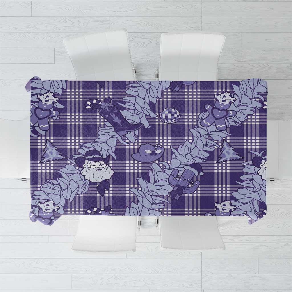 Purple Palaka Hawaii Cowboy Christmas Tablecloth Paniolo Mix Maile Lei LT7 Purple - Polynesian Pride