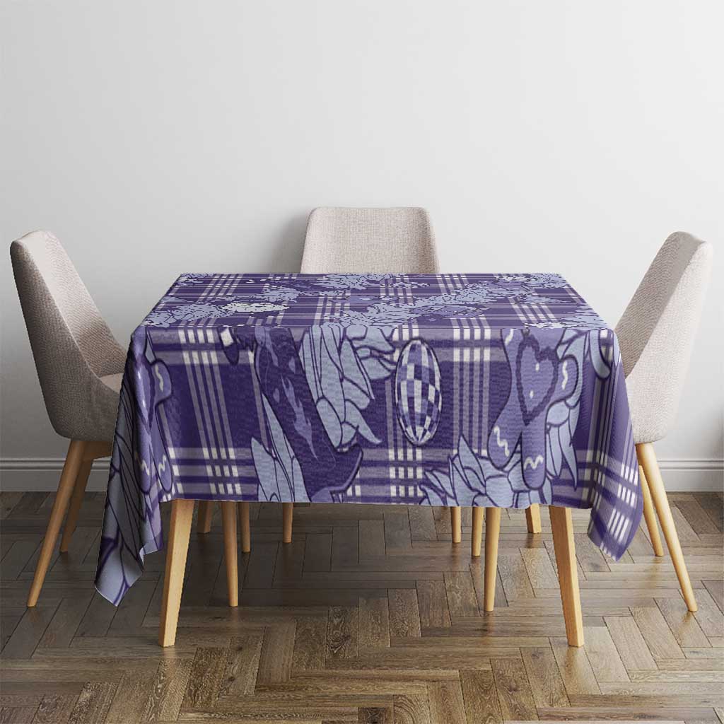 Purple Palaka Hawaii Cowboy Christmas Tablecloth Paniolo Mix Maile Lei LT7 - Polynesian Pride