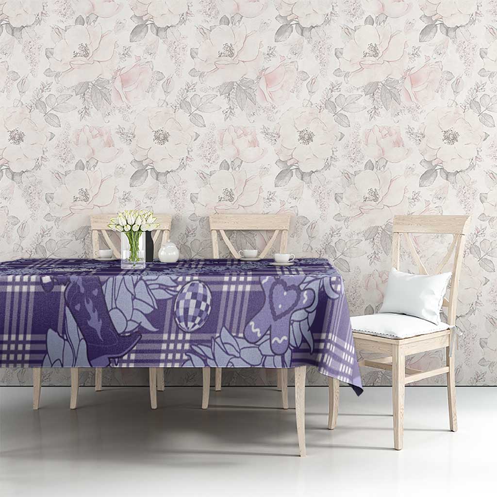 Purple Palaka Hawaii Cowboy Christmas Tablecloth Paniolo Mix Maile Lei LT7 - Polynesian Pride