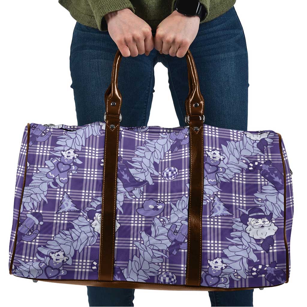 Purple Palaka Hawaii Cowboy Christmas Travel Bag Paniolo Mix Maile Lei LT7 Purple - Polynesian Pride