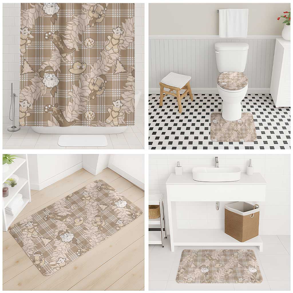 Khaki Palaka Hawaii Cowboy Christmas Bathroom Set Paniolo Mix Maile Lei LT7 - Polynesian Pride