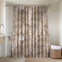 Khaki Palaka Hawaii Cowboy Christmas Bathroom Set Paniolo Mix Maile Lei LT7 Shower Curtain Only Beige - Polynesian Pride