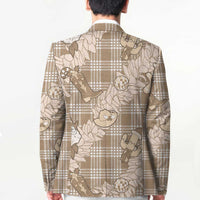 Khaki Palaka Hawaii Cowboy Christmas Blazer Paniolo Mix Maile Lei LT7 - Polynesian Pride