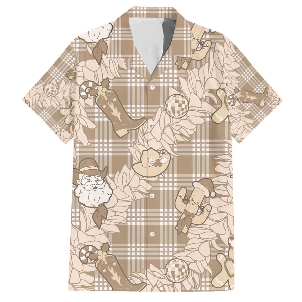 Khaki Palaka Hawaii Cowboy Christmas Hawaiian Shirt Paniolo Mix Maile Lei LT7 Beige - Polynesian Pride
