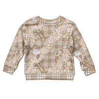 Khaki Palaka Hawaii Cowboy Christmas Kid Ugly Christmas Sweater Paniolo Mix Maile Lei LT7 Kid Beige - Polynesian Pride
