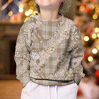 Khaki Palaka Hawaii Cowboy Christmas Kid Ugly Christmas Sweater Paniolo Mix Maile Lei LT7 - Polynesian Pride