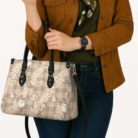 Khaki Palaka Hawaii Cowboy Christmas Leather Bag Paniolo Mix Maile Lei LT7 - Polynesian Pride