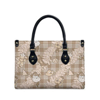 Khaki Palaka Hawaii Cowboy Christmas Leather Bag Paniolo Mix Maile Lei LT7 - Polynesian Pride