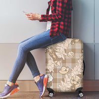 Khaki Palaka Hawaii Cowboy Christmas Luggage Cover Paniolo Mix Maile Lei LT7 - Polynesian Pride