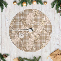 Khaki Palaka Hawaii Cowboy Christmas Tree Skirt Paniolo Mix Maile Lei LT7 Casual Beige - Polynesian Pride