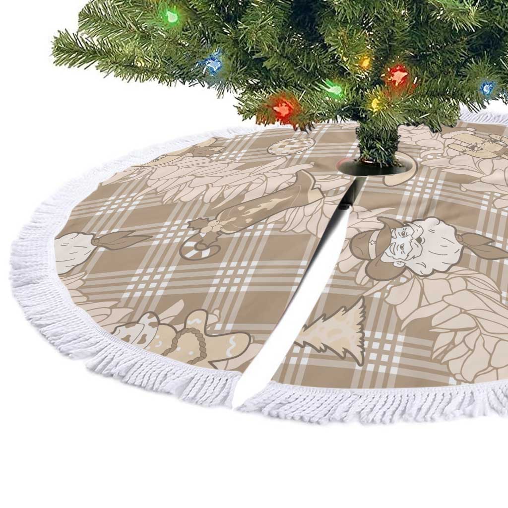 Khaki Palaka Hawaii Cowboy Christmas Tree Skirt Paniolo Mix Maile Lei LT7 - Polynesian Pride