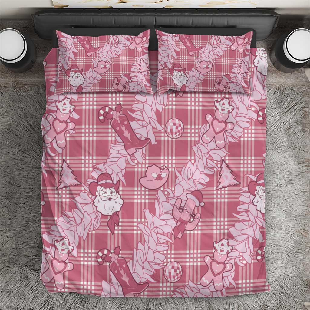 Pink Palaka Hawaii Cowboy Christmas Bedding Set Paniolo Mix Maile Lei LT7 Pink - Polynesian Pride