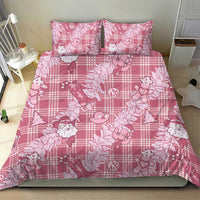Pink Palaka Hawaii Cowboy Christmas Bedding Set Paniolo Mix Maile Lei LT7 - Polynesian Pride