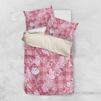 Pink Palaka Hawaii Cowboy Christmas Bedding Set Paniolo Mix Maile Lei LT7 US Twin 172cm x 218cm Pink - Polynesian Pride