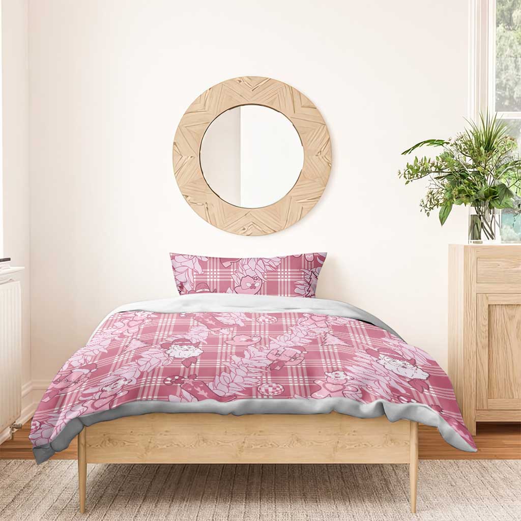 Pink Palaka Hawaii Cowboy Christmas Bedding Set Paniolo Mix Maile Lei LT7 - Polynesian Pride