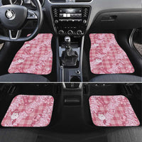 Pink Palaka Hawaii Cowboy Christmas Car Mats Paniolo Mix Maile Lei LT7 Set 4pcs Pink - Polynesian Pride