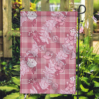 Pink Palaka Hawaii Cowboy Christmas Garden Flag Paniolo Mix Maile Lei LT7 Garden Flag Pink - Polynesian Pride