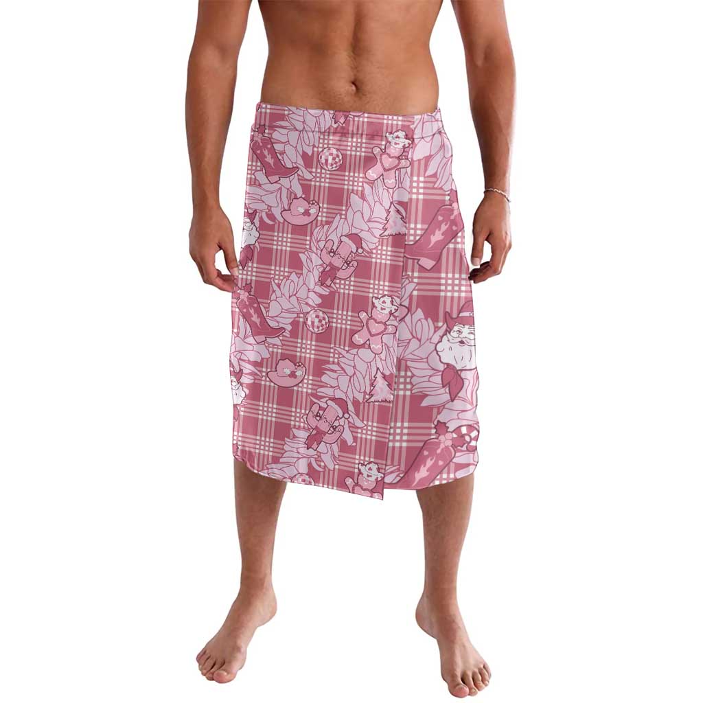 Pink Palaka Hawaii Cowboy Christmas Lavalava Paniolo Mix Maile Lei LT7 Pink - Polynesian Pride