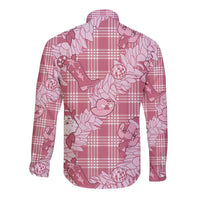Pink Palaka Hawaii Cowboy Christmas Long Sleeve Button Shirt Paniolo Mix Maile Lei LT7 - Polynesian Pride
